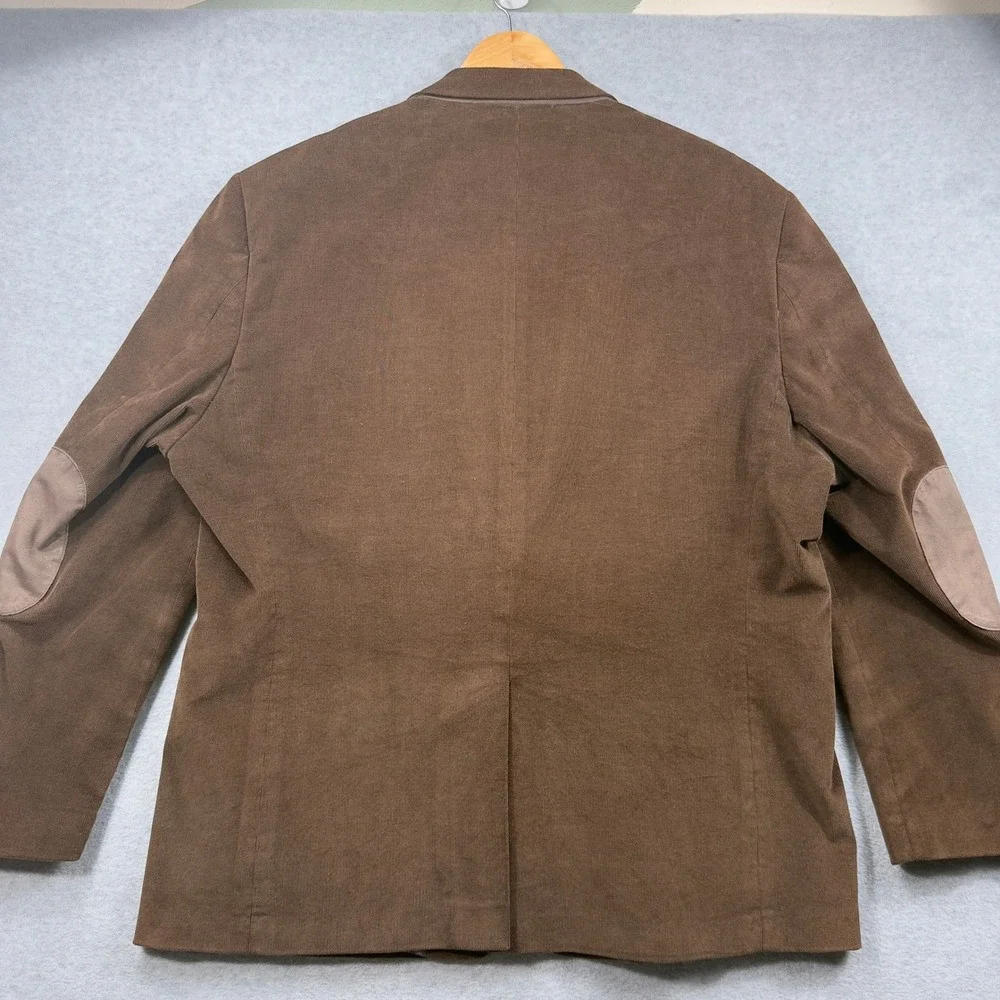 Lauren Ralph Lauren Corduroy Sport Coat Mens Brown Elbow Patch Two-Button Blazer